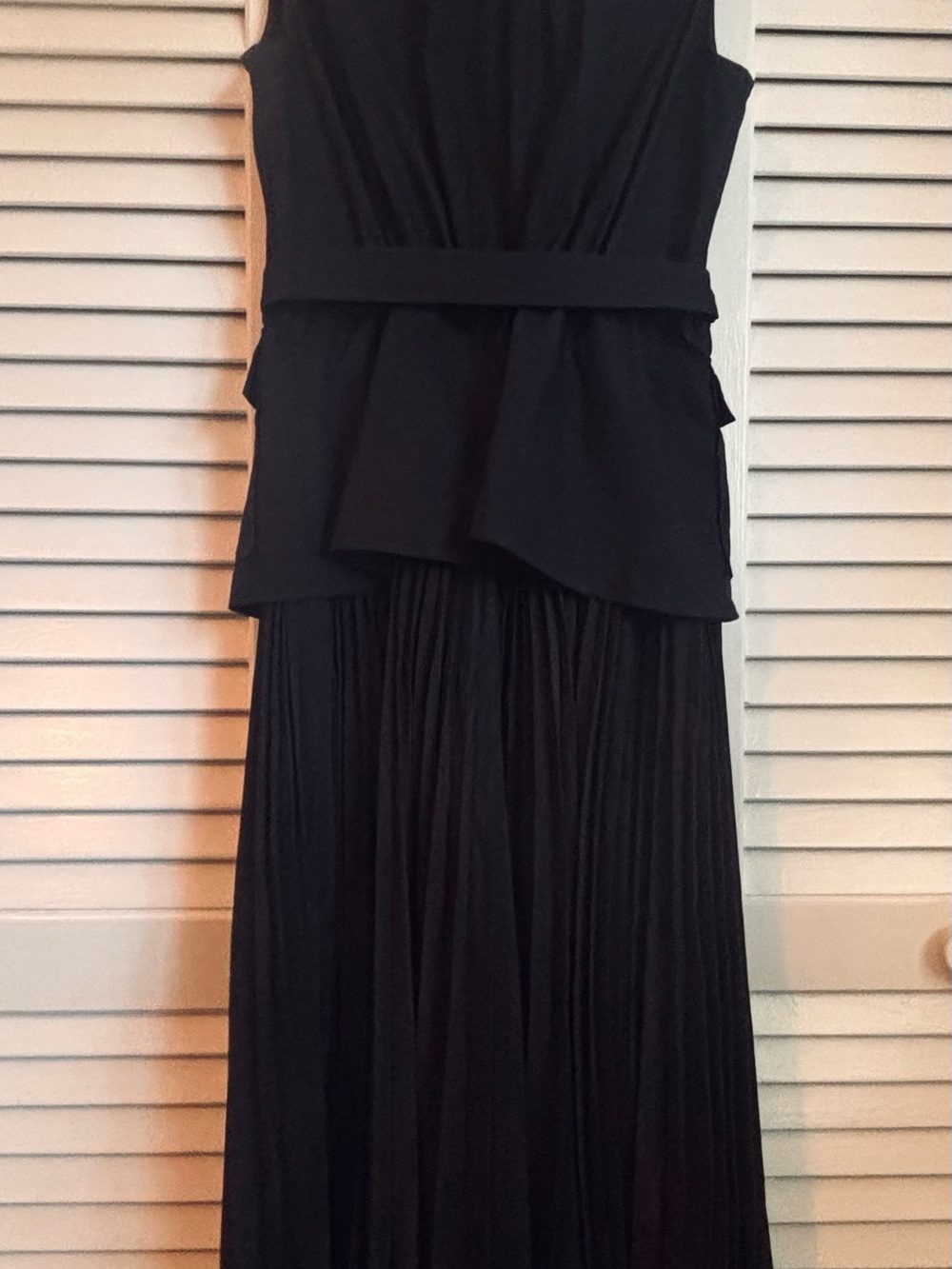Anthropologie Black Sleeveless Military-Style Midi Dress - Picture 2 of 6